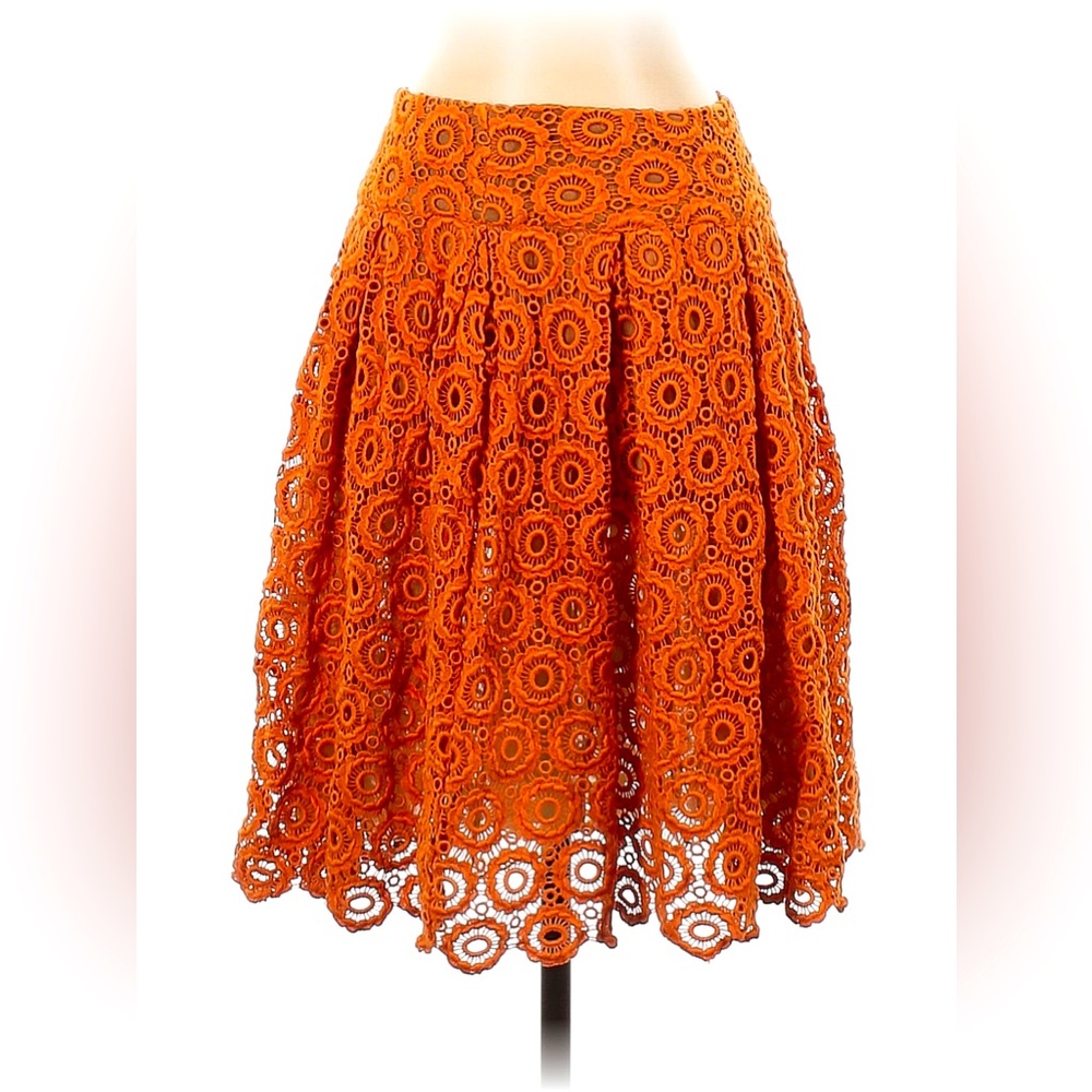 Sz 2 Moulinette Soeurs Eyelet Lace Midi Skirt